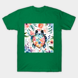 Cute floral turtle gift ideas for kids and adults T-Shirt